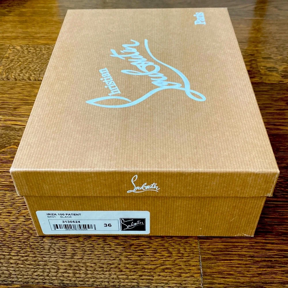 Christian Louboutin Iriza 100 Black Patent Pump Size 36 - Picture 1 of 6